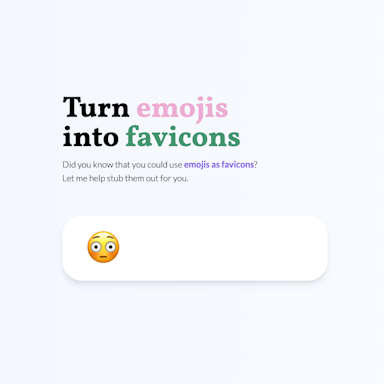 Turns emojis into favicons, and gives you the resulting HTML.